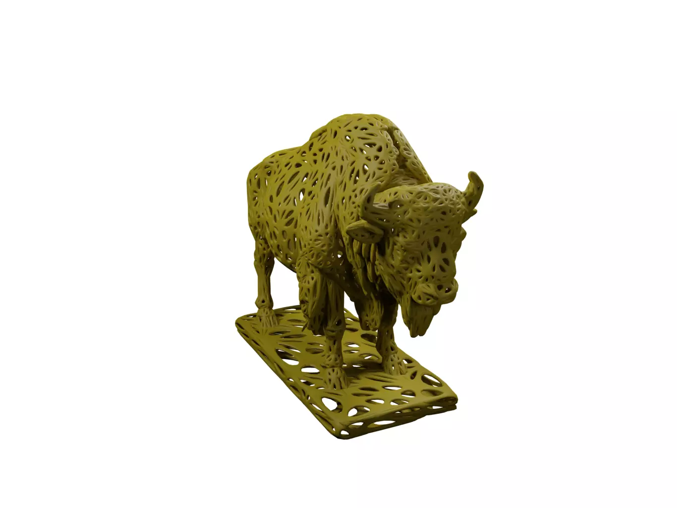 Bison Voronoi Style 3D print model_0