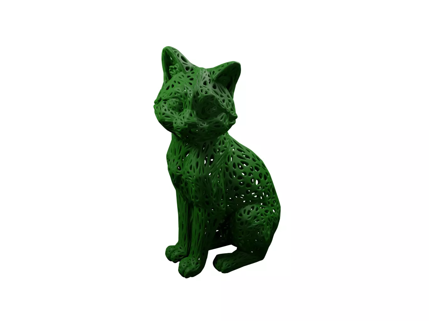 Cat Voronoi Style 3D print model_0