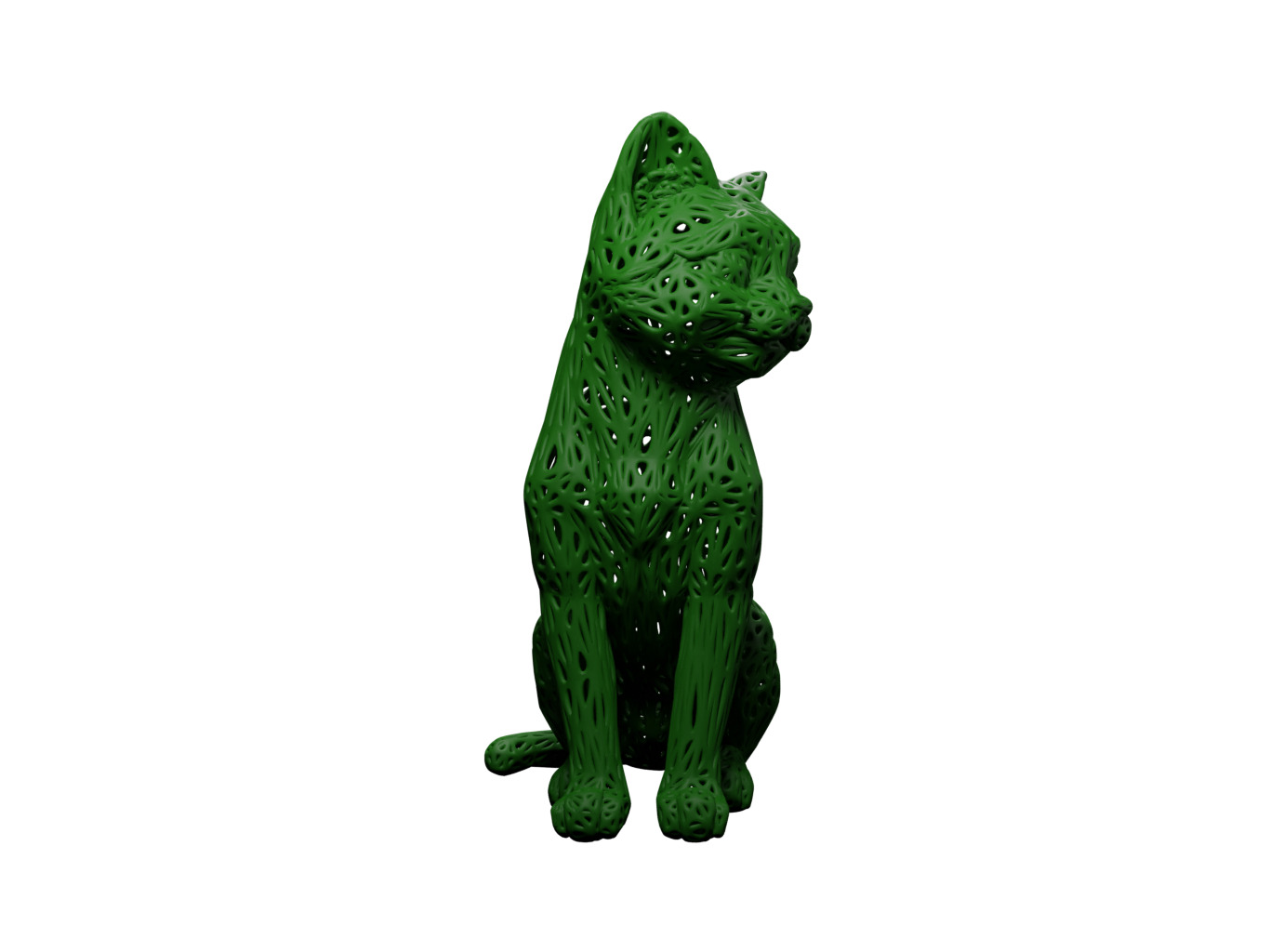 Cat Voronoi Style 3D print model_2