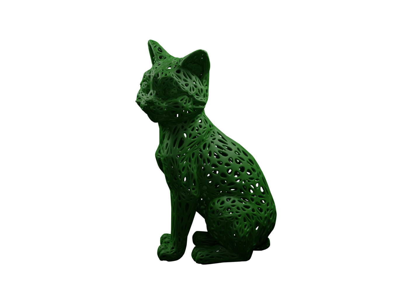 Cat Voronoi Style 3D print model_1