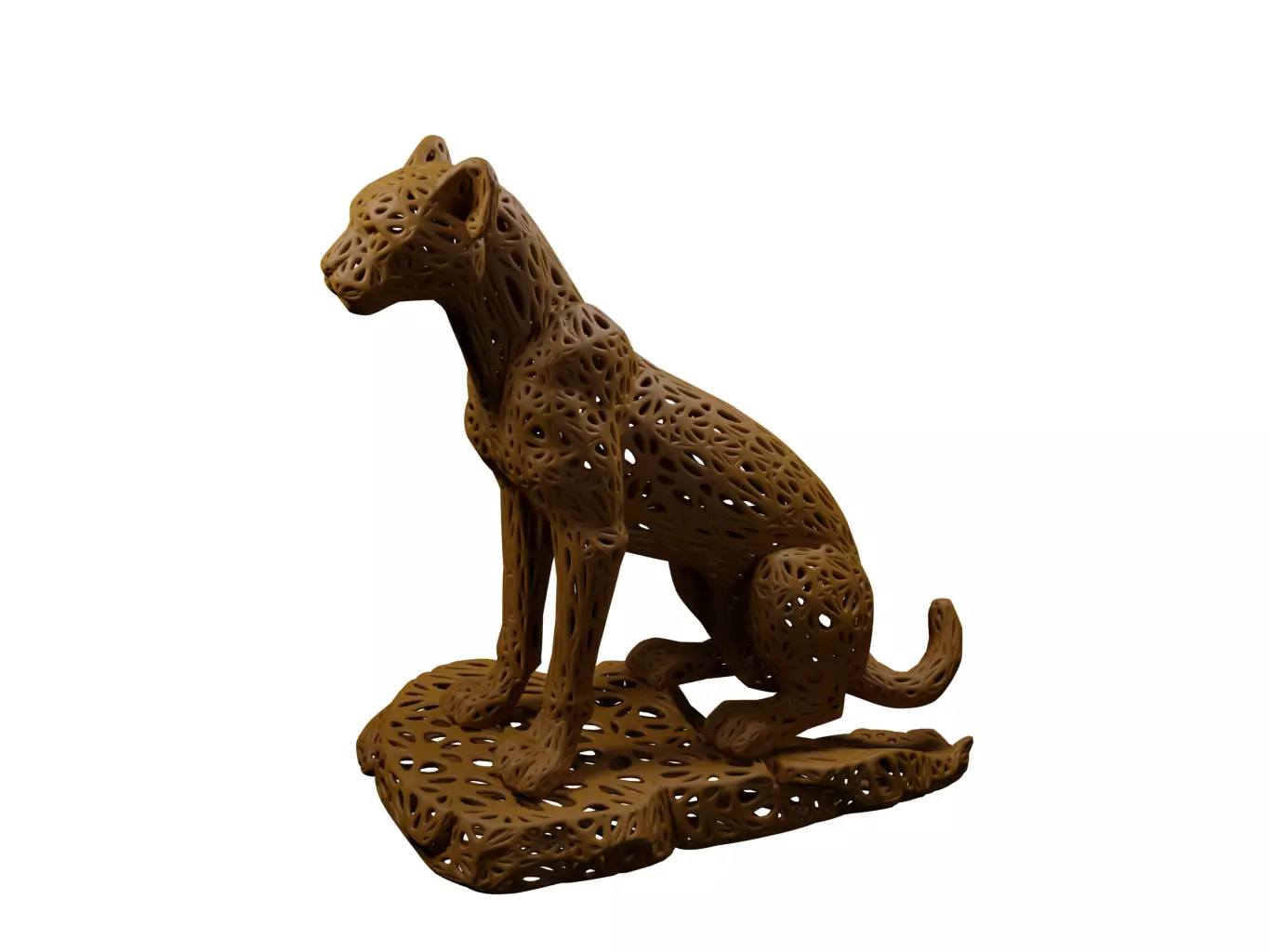 Cheetah Voronoi Style 3D print model_0