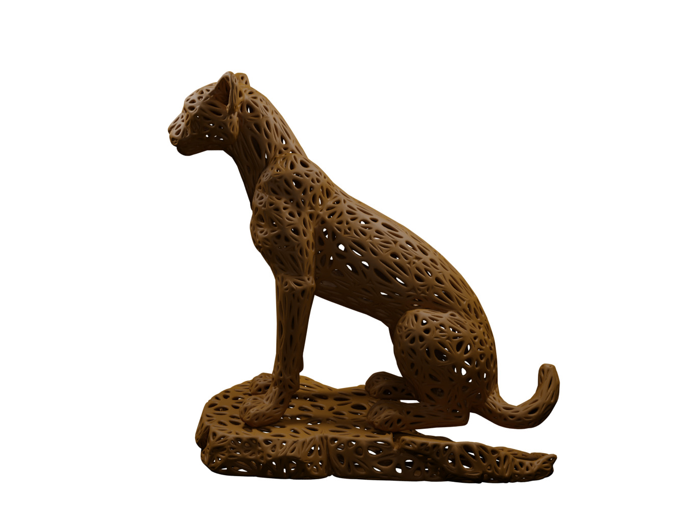 Cheetah Voronoi Style 3D print model_1
