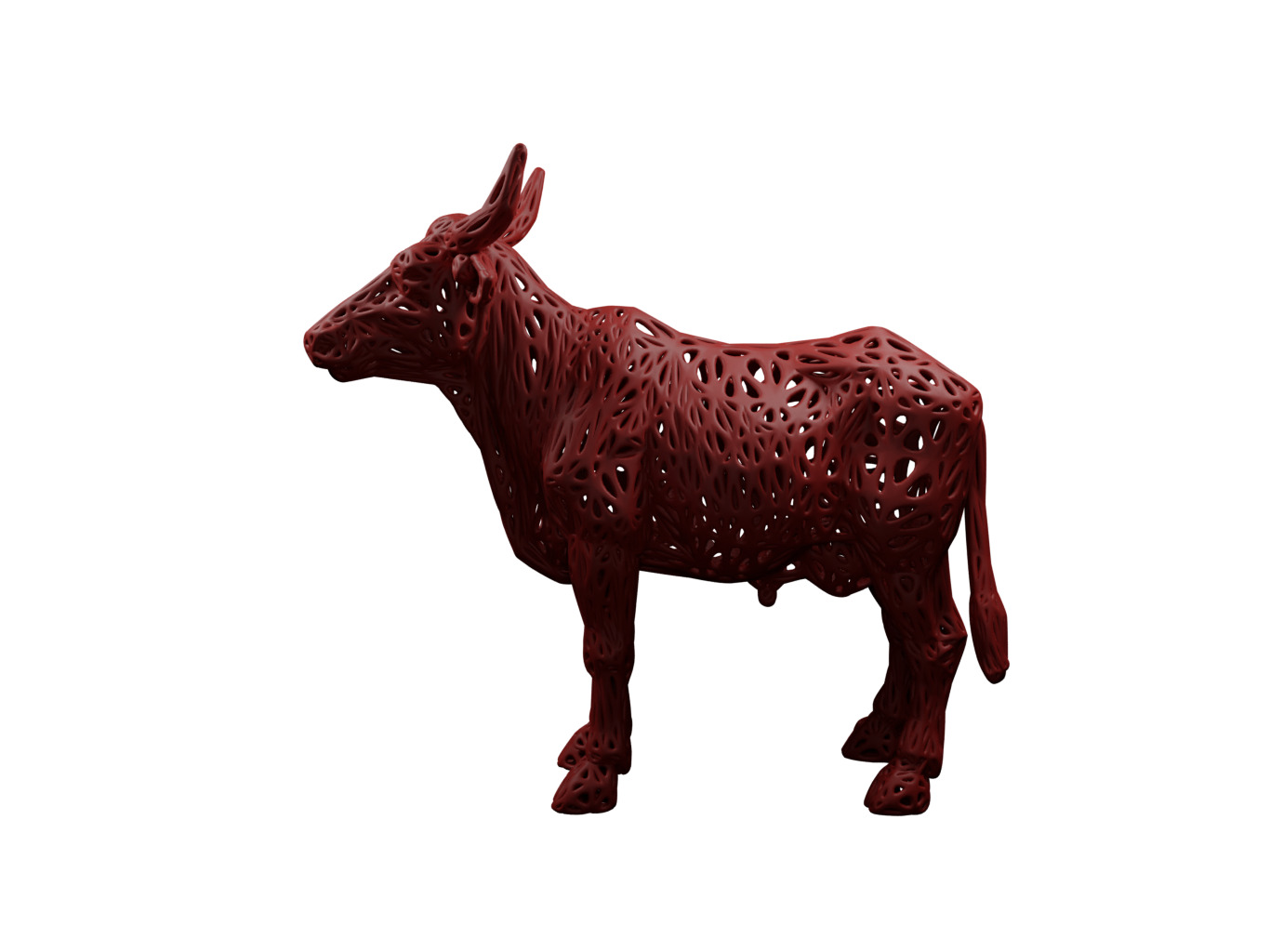 Cow Voronoi Style 3D print model_1