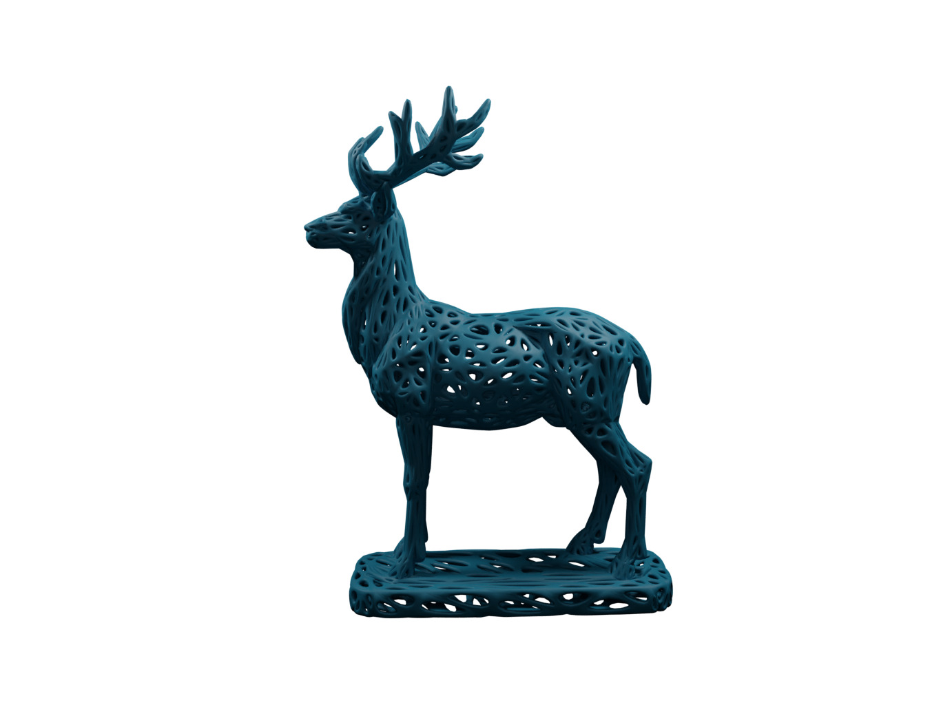 Deer Voronoi Style 3D print model_1