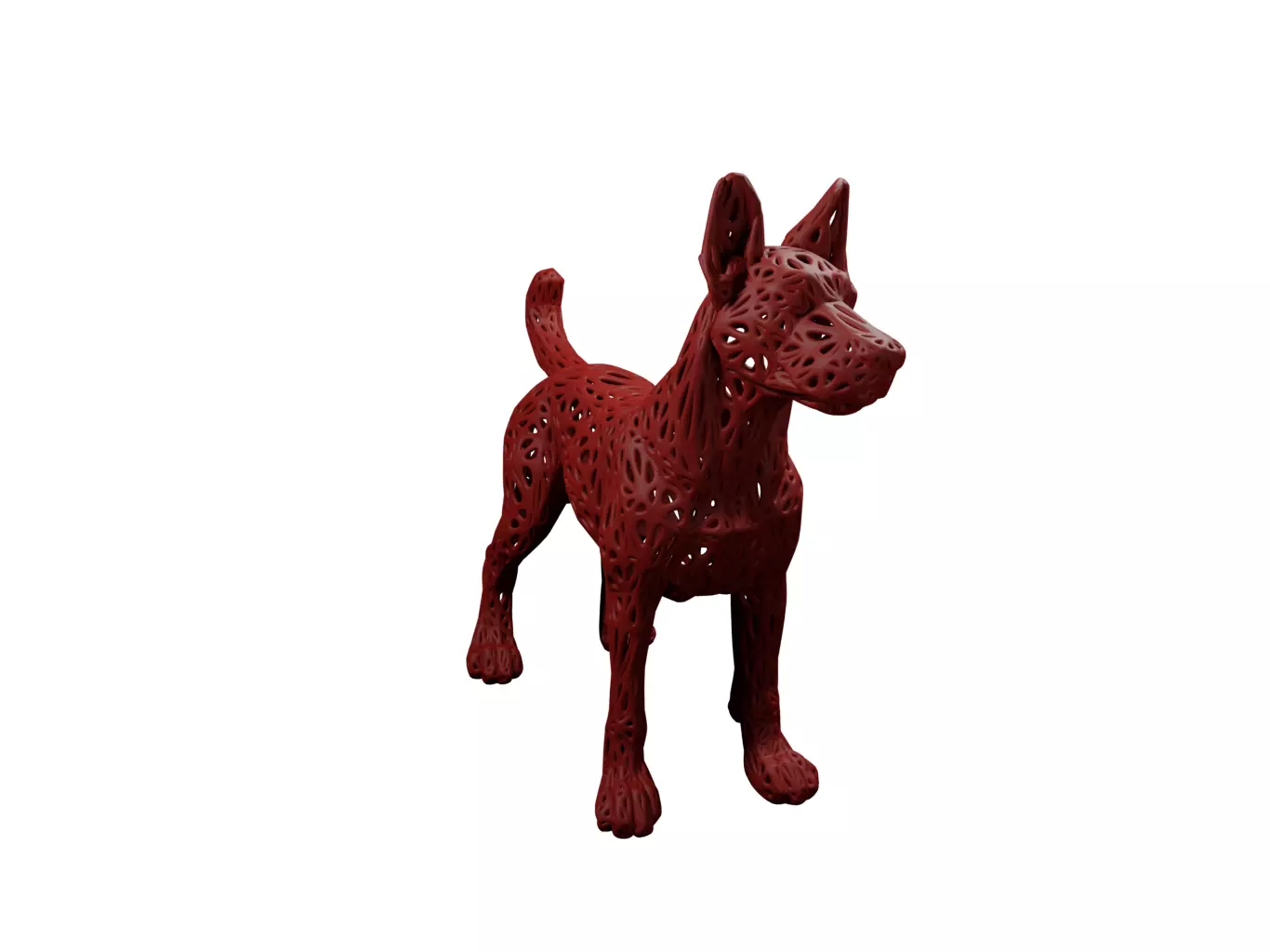 Dog Voronoi Style 3D print model_0