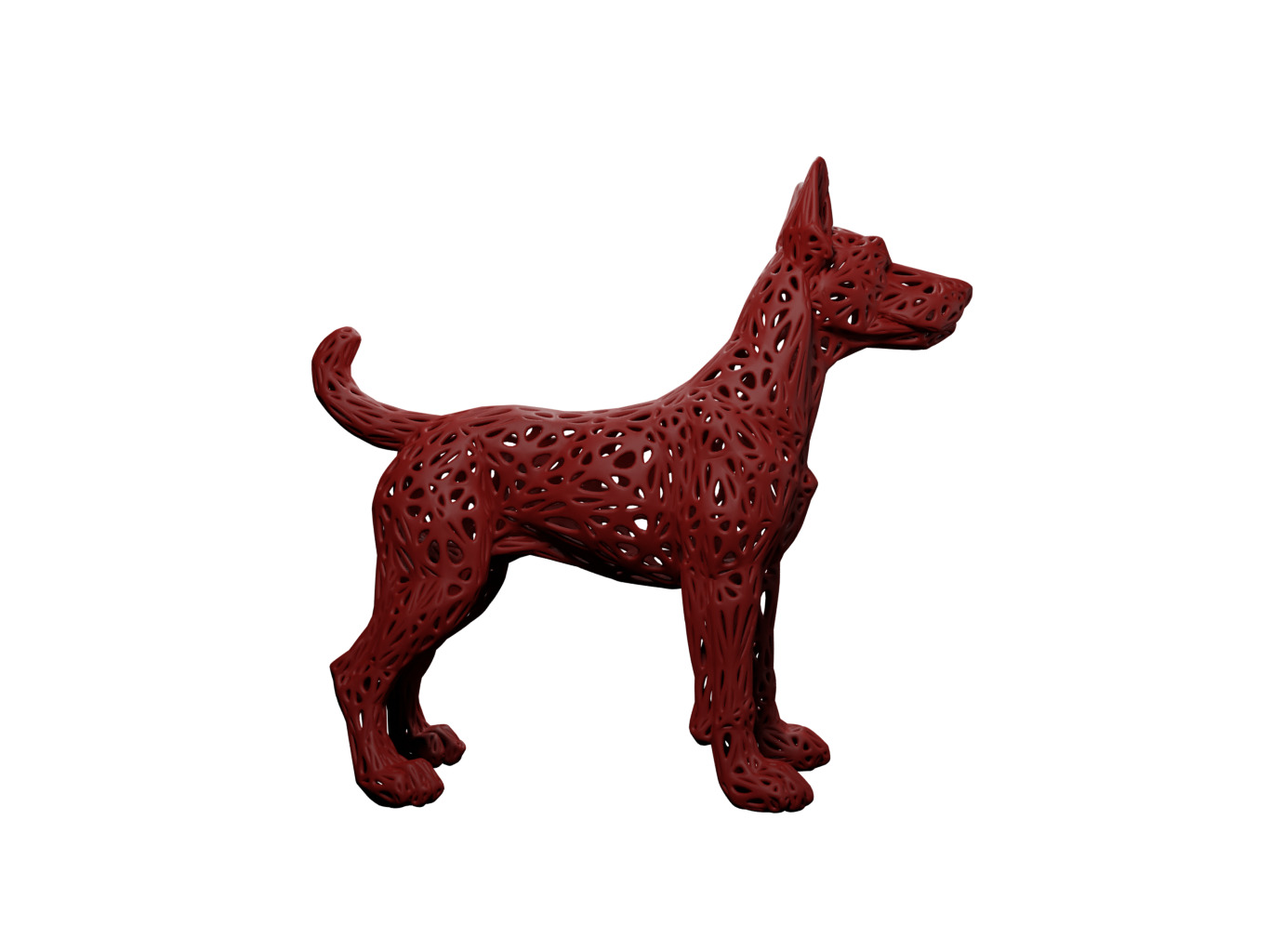 Dog Voronoi Style 3D print model_2