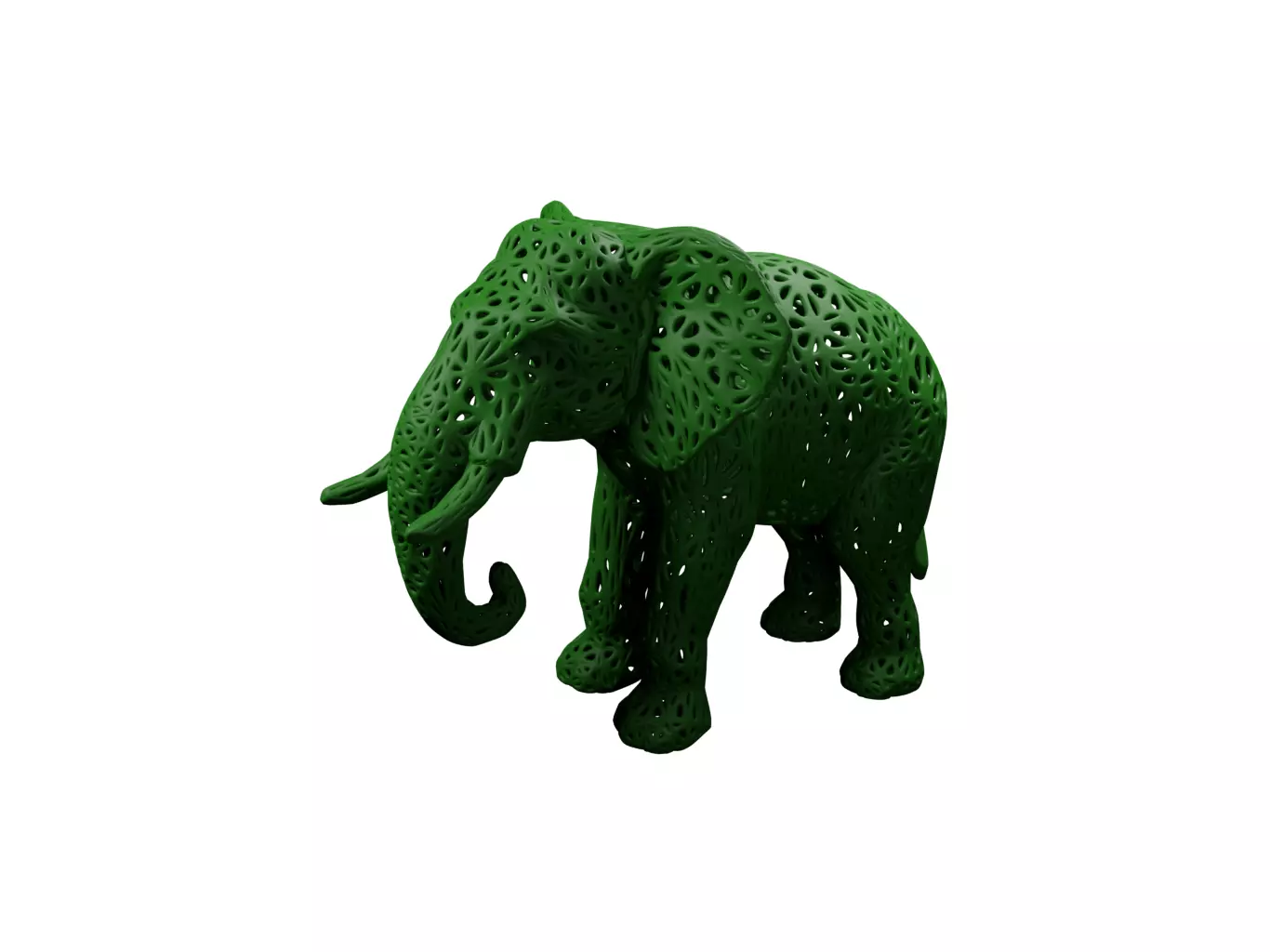 Elephant Voronoi Style 3D print model_0