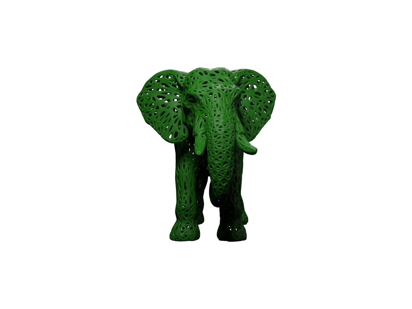 Elephant Voronoi Style 3D print model_2