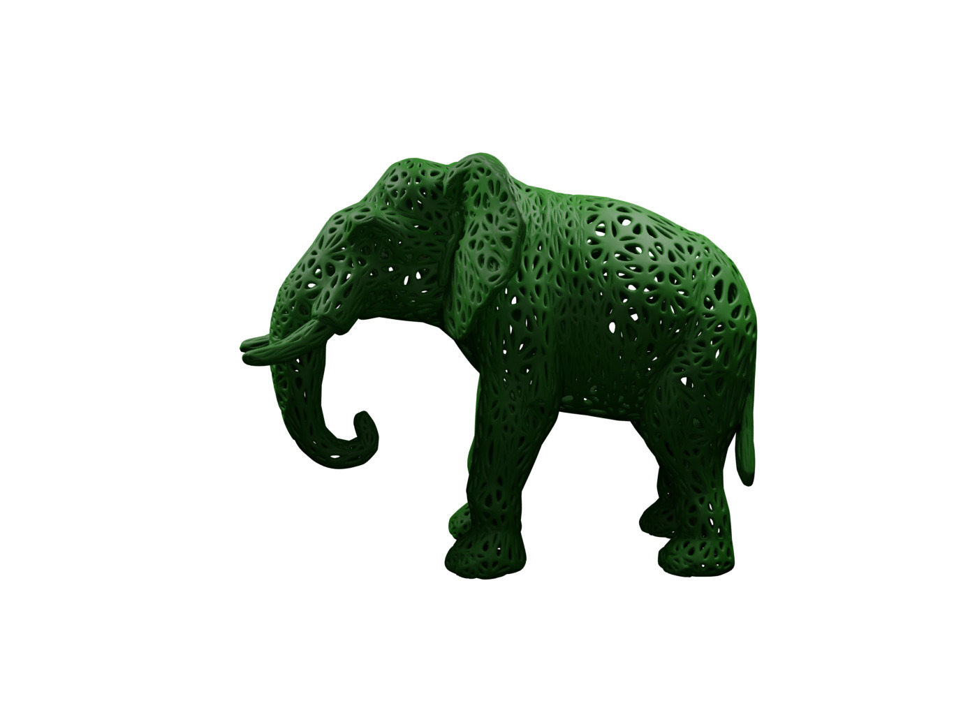 Elephant Voronoi Style 3D print model_1