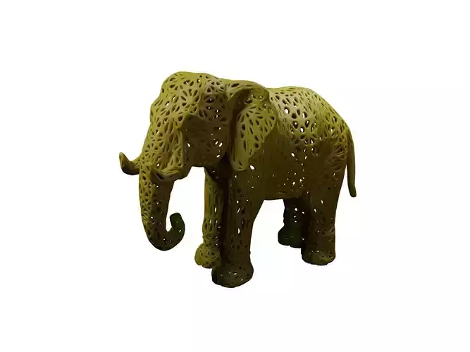 Elephant Voronoi Style