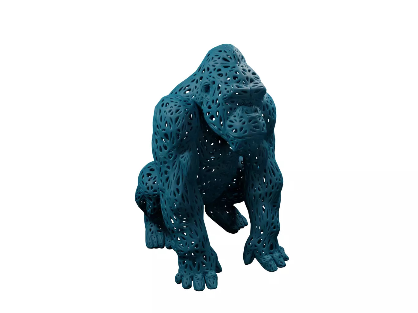 Gorilla Voronoi Style 3D print model