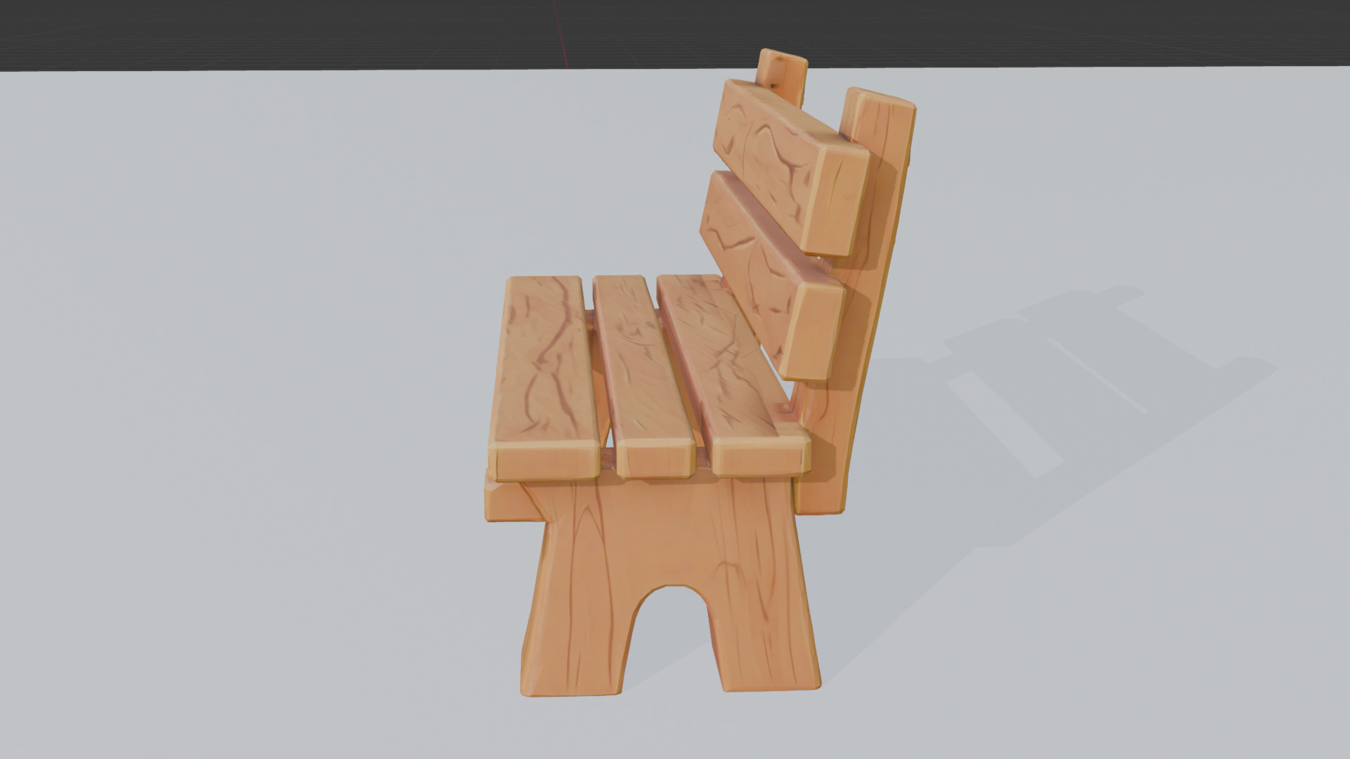 Plain Wooden Bench 0 Game-Ready 3D Model 0 10K Triangles 0 FBX Low-poly 3D model_1
