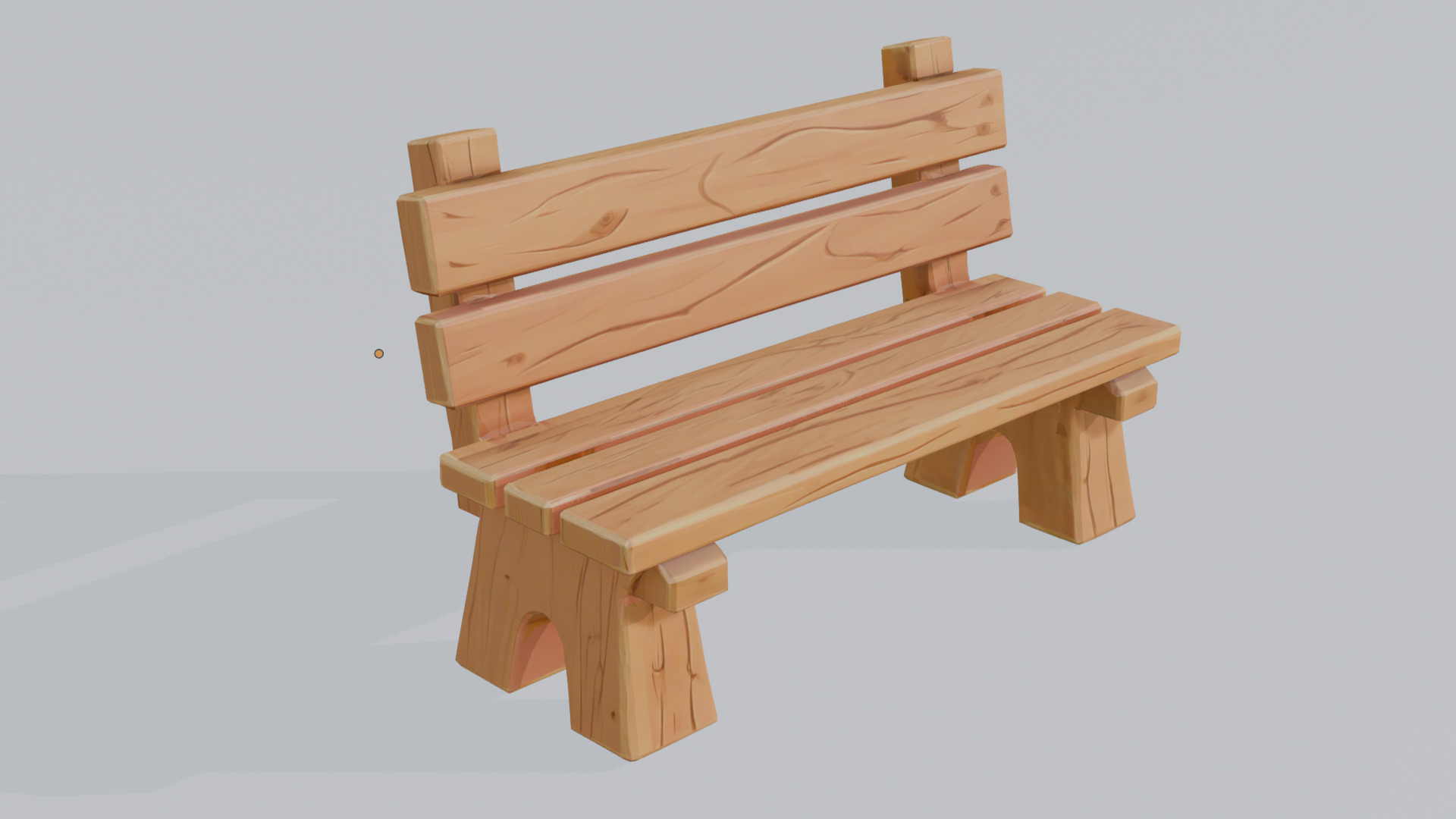 Plain Wooden Bench 0 Game-Ready 3D Model 0 10K Triangles 0 FBX Low-poly 3D model_3