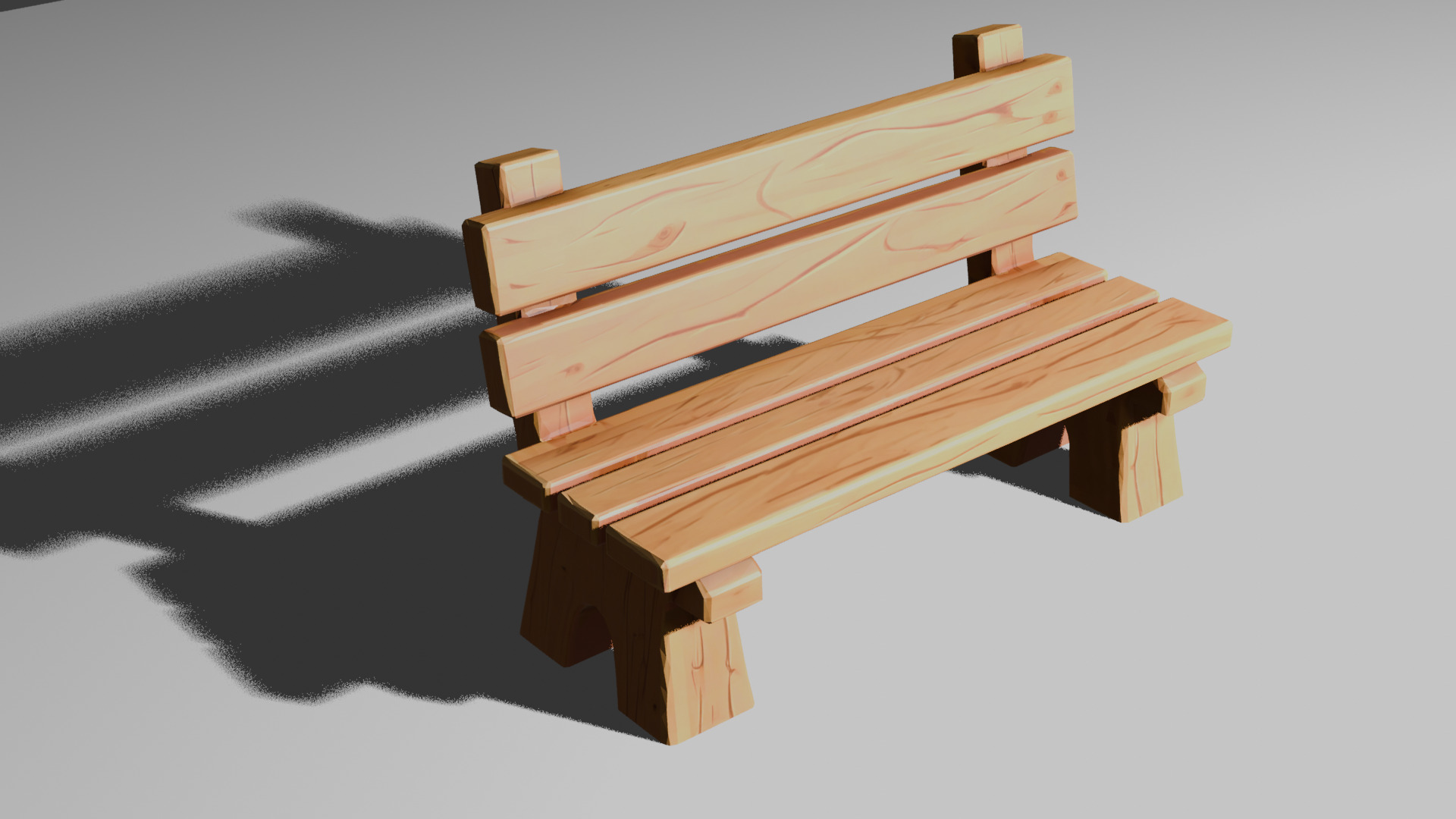 Plain Wooden Bench 0 Game-Ready 3D Model 0 10K Triangles 0 FBX Low-poly 3D model_6