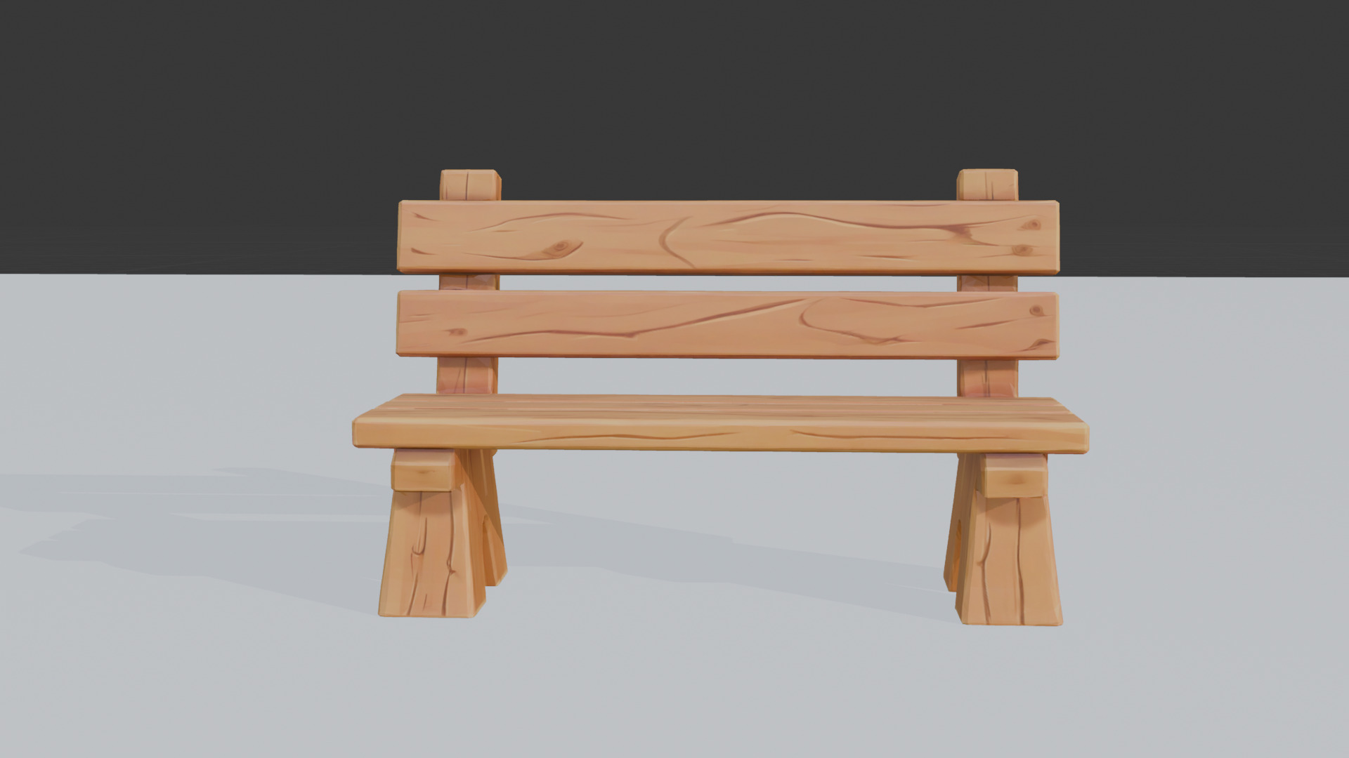 Plain Wooden Bench 0 Game-Ready 3D Model 0 10K Triangles 0 FBX Low-poly 3D model_2
