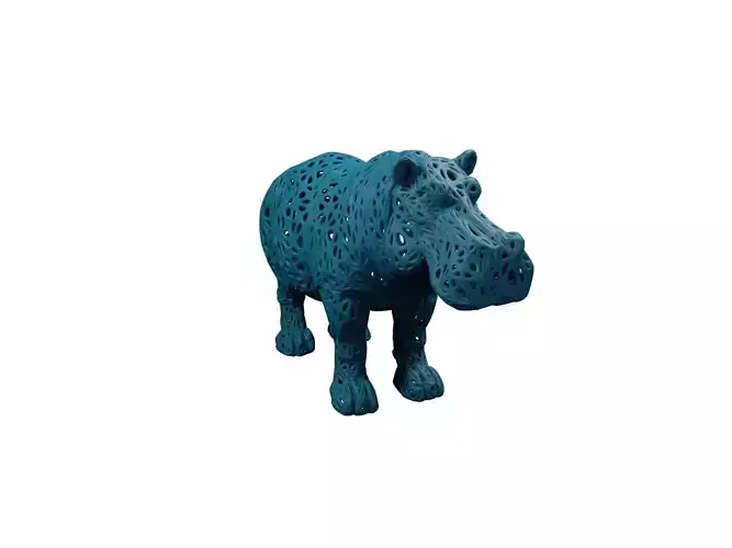 Hippopotamus Voronoi Style