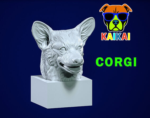 Head References Pembroke Welsh Corgi model - 3D print 3D print model
