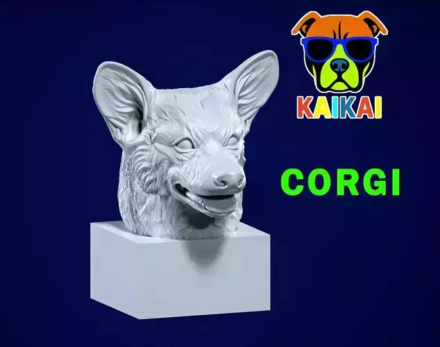 Head References Pembroke Welsh Corgi model - 3D print