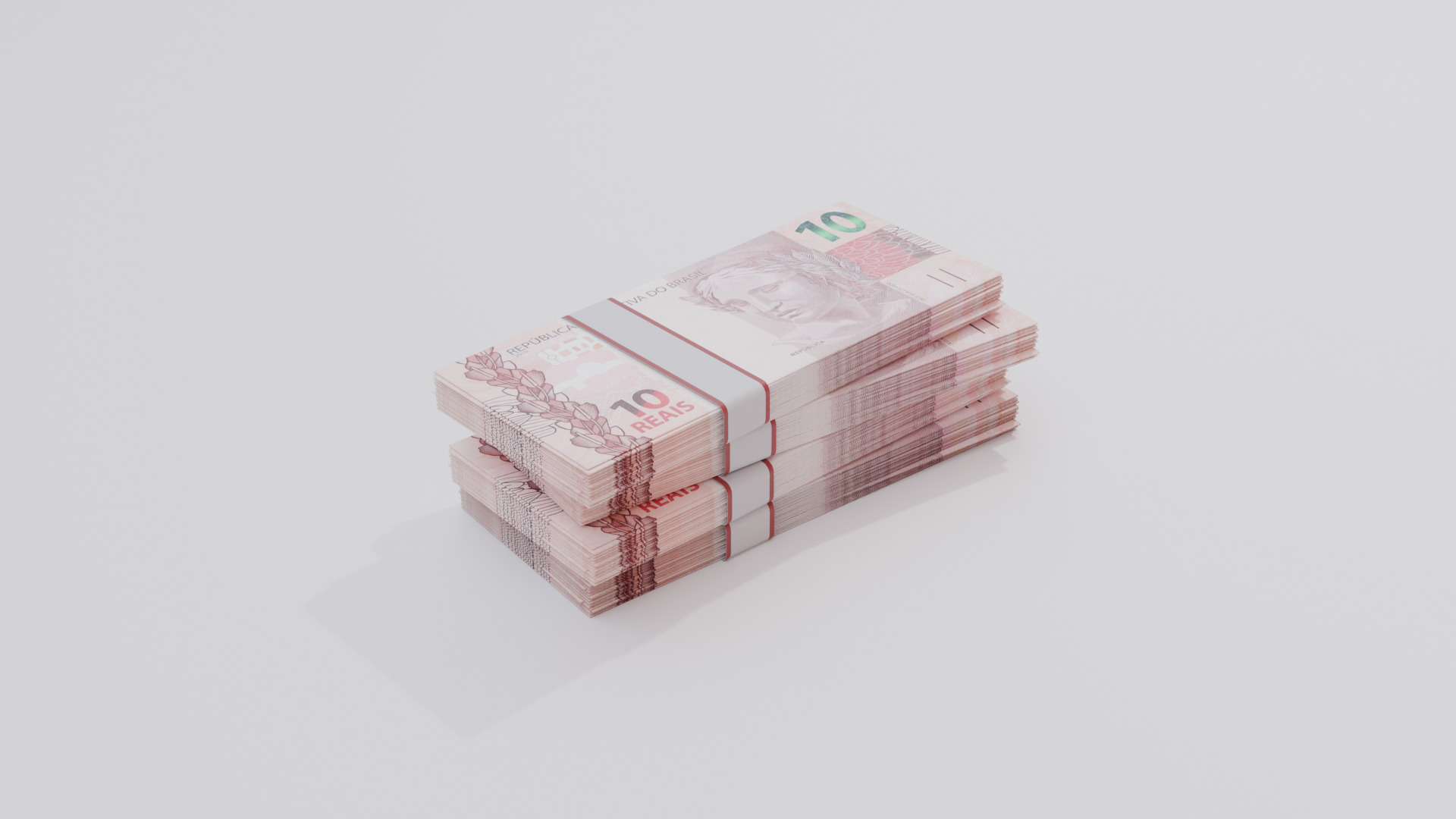 10 Brazil Brazilian Real Currency Low-poly 3D model_2