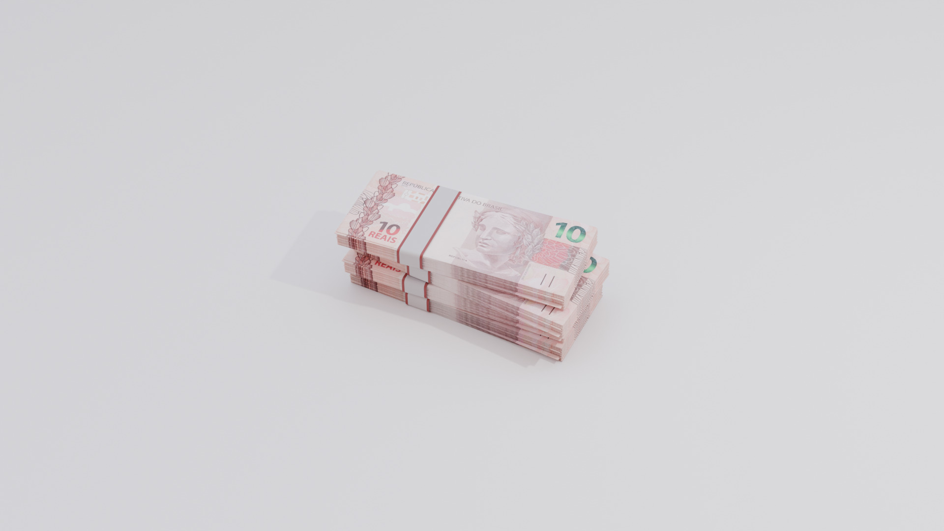 10 Brazil Brazilian Real Currency Low-poly 3D model_4
