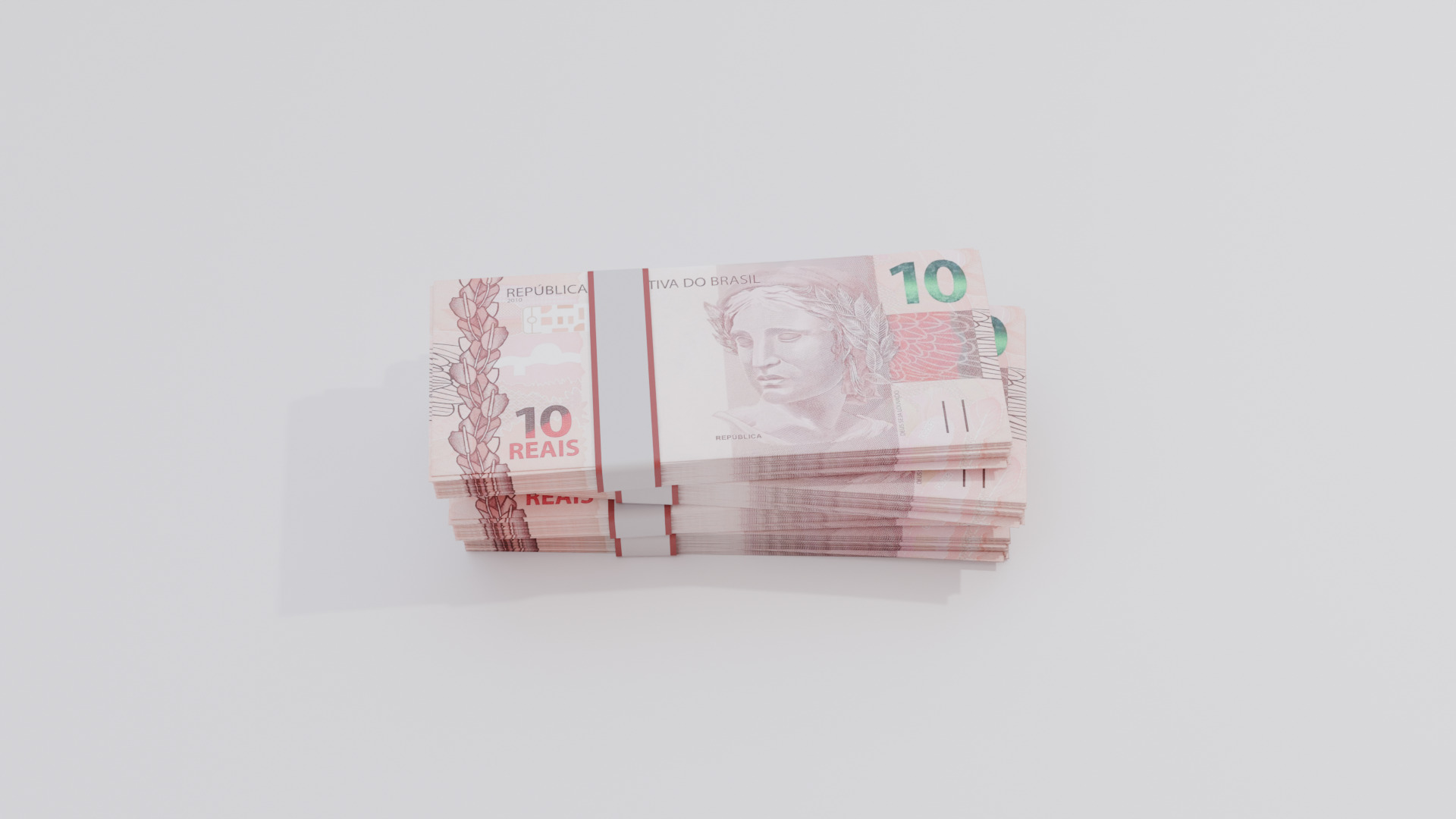 10 Brazil Brazilian Real Currency Low-poly 3D model_3