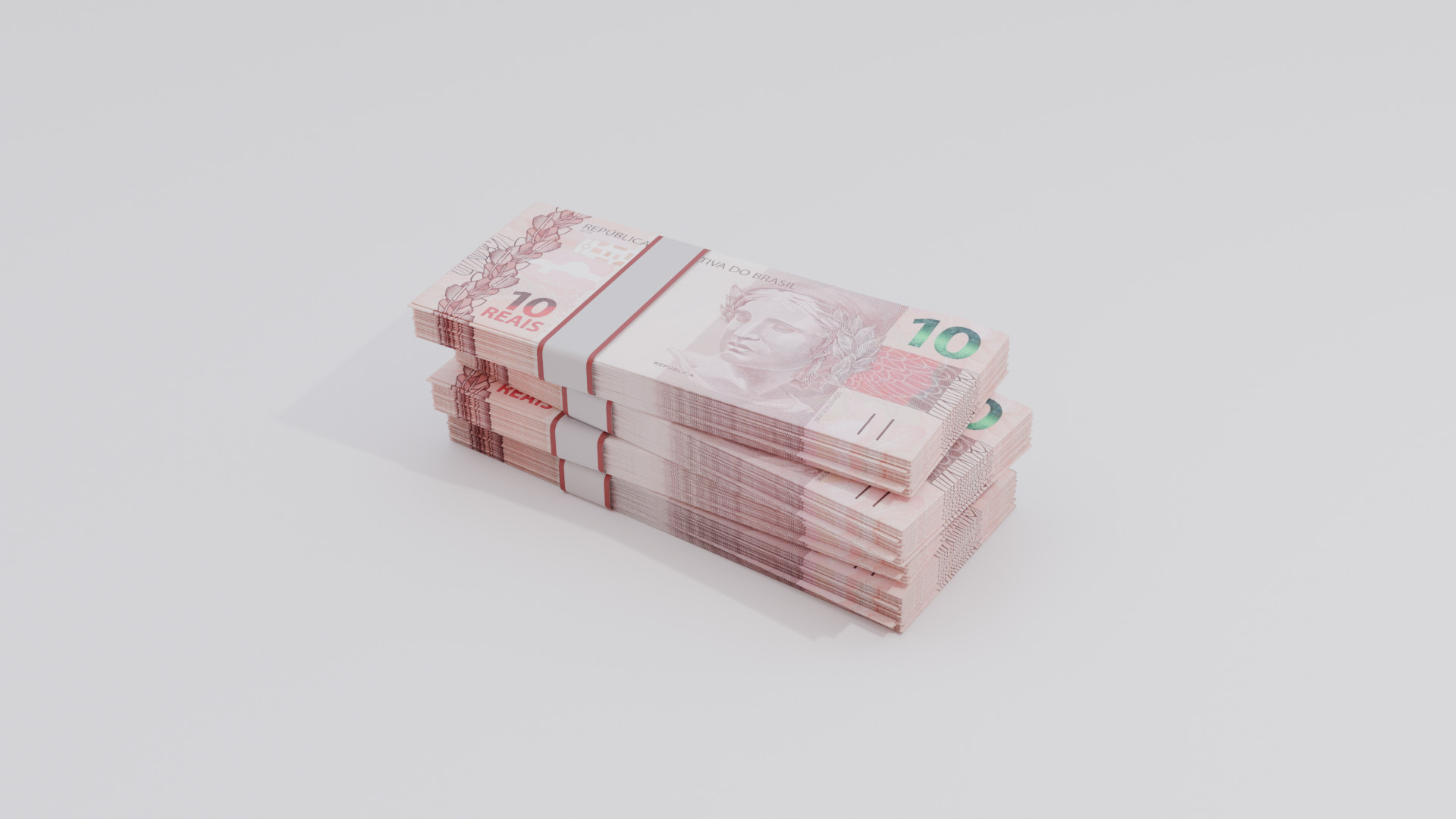 10 Brazil Brazilian Real Currency Low-poly 3D model_1