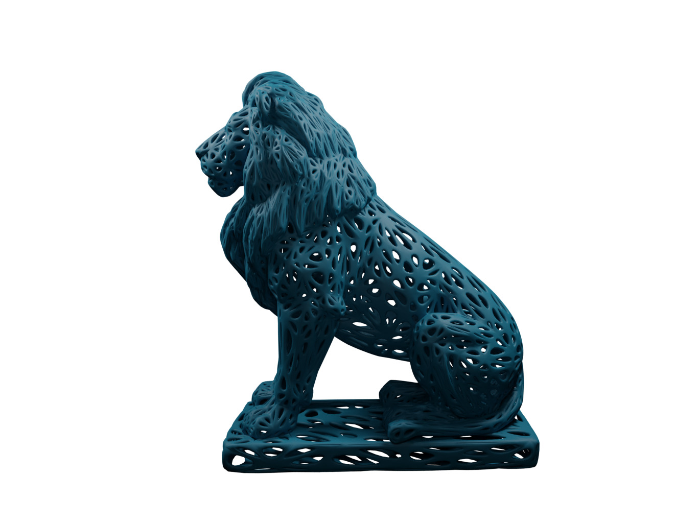 Lion Voronoi Style 3D print model_1