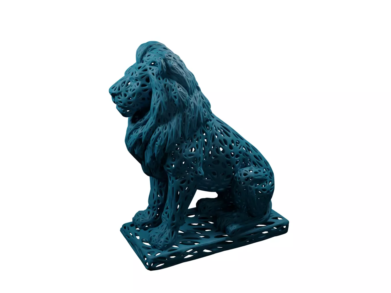 Lion Voronoi Style 3D print model_0