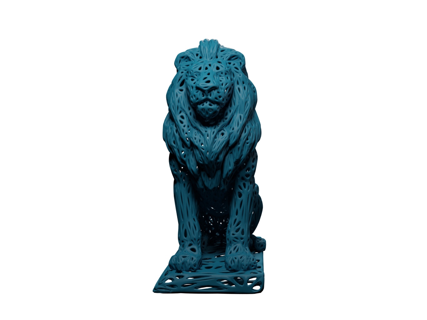 Lion Voronoi Style 3D print model_2
