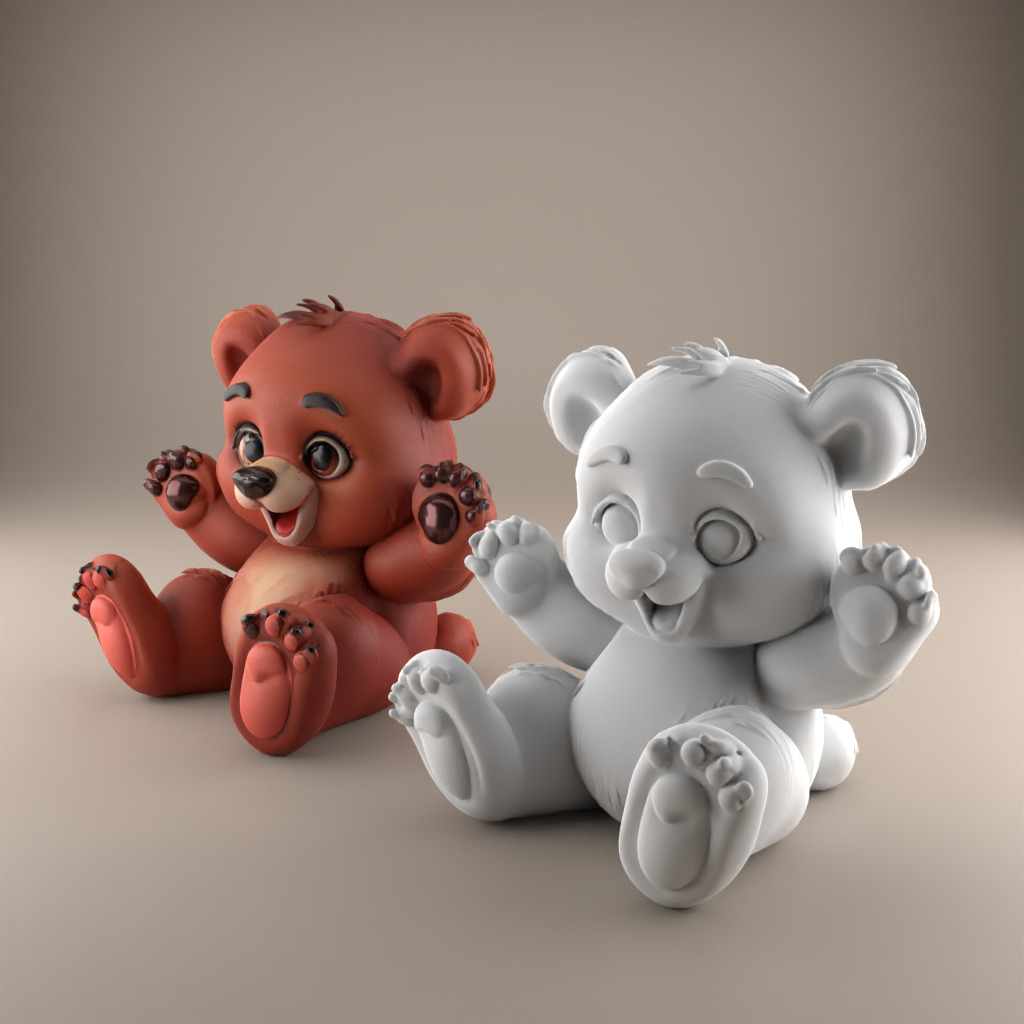 Cute Bear STL File - 3D Model for Decoration Gift 1 3D print model_1