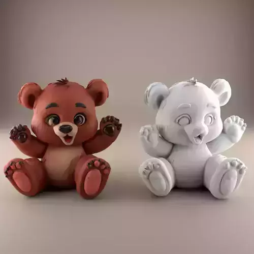 Cute Bear STL File - 3D Model for Decoration Gift 1
