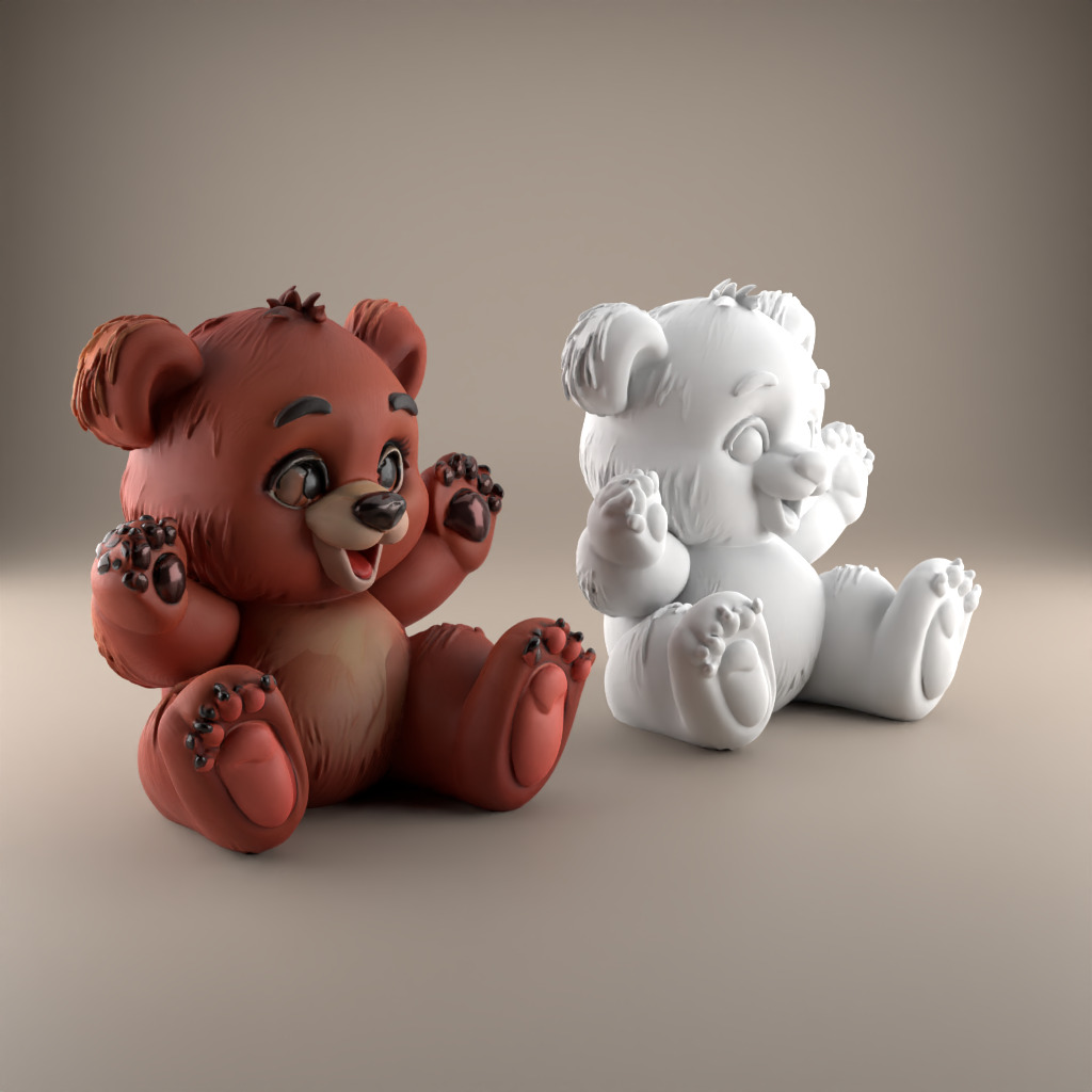 Cute Bear STL File - 3D Model for Decoration Gift 1 3D print model_4