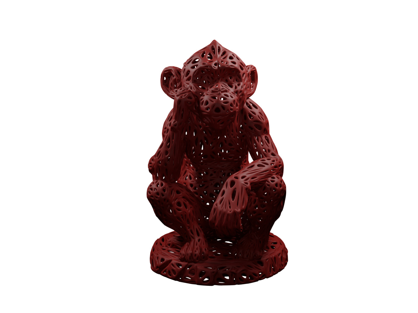 Monkey Voronoi Style 3D print model_1