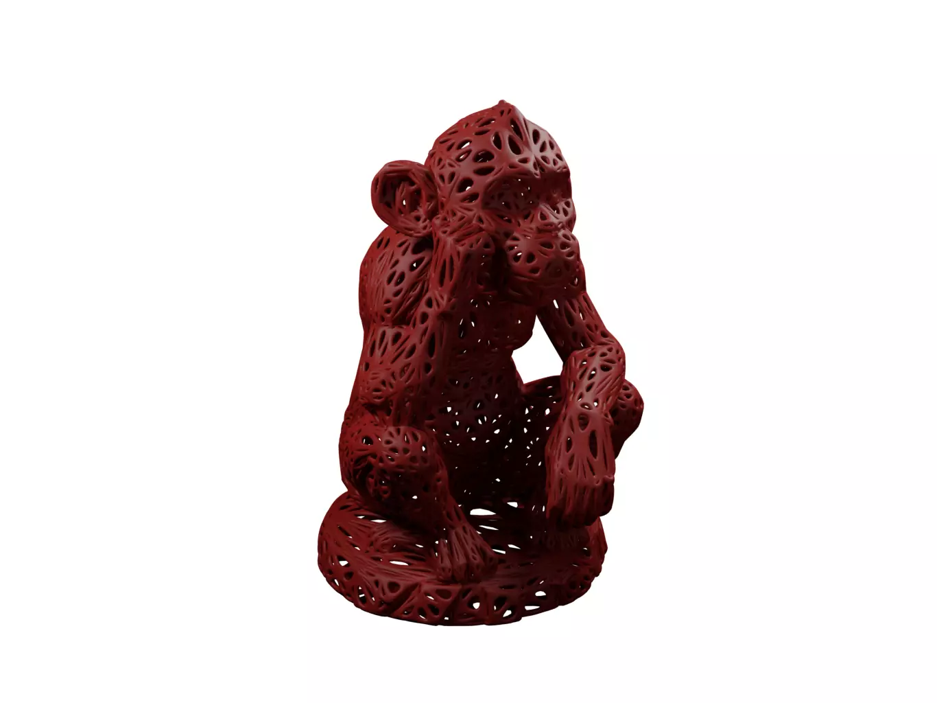 Monkey Voronoi Style 3D print model_0