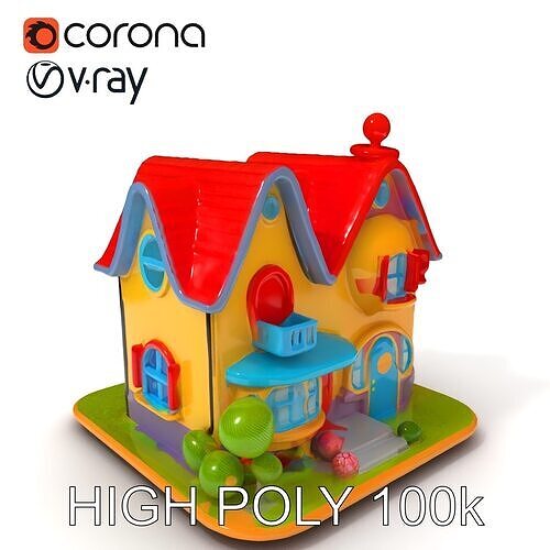 Whimsical Cartoon House D Model Pack Low-poly 3D model
