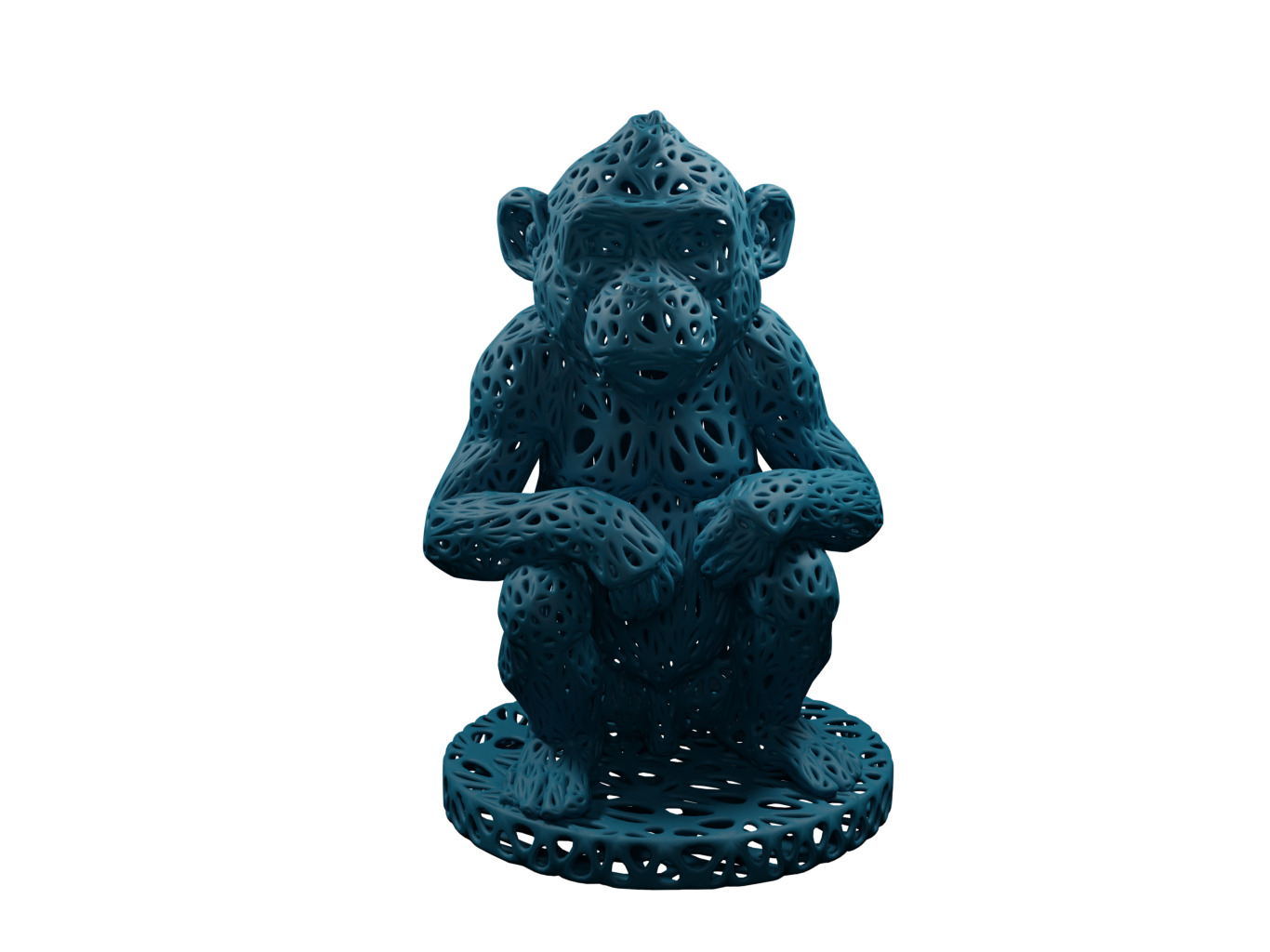 Monkey Voronoi Style 3D print model_1