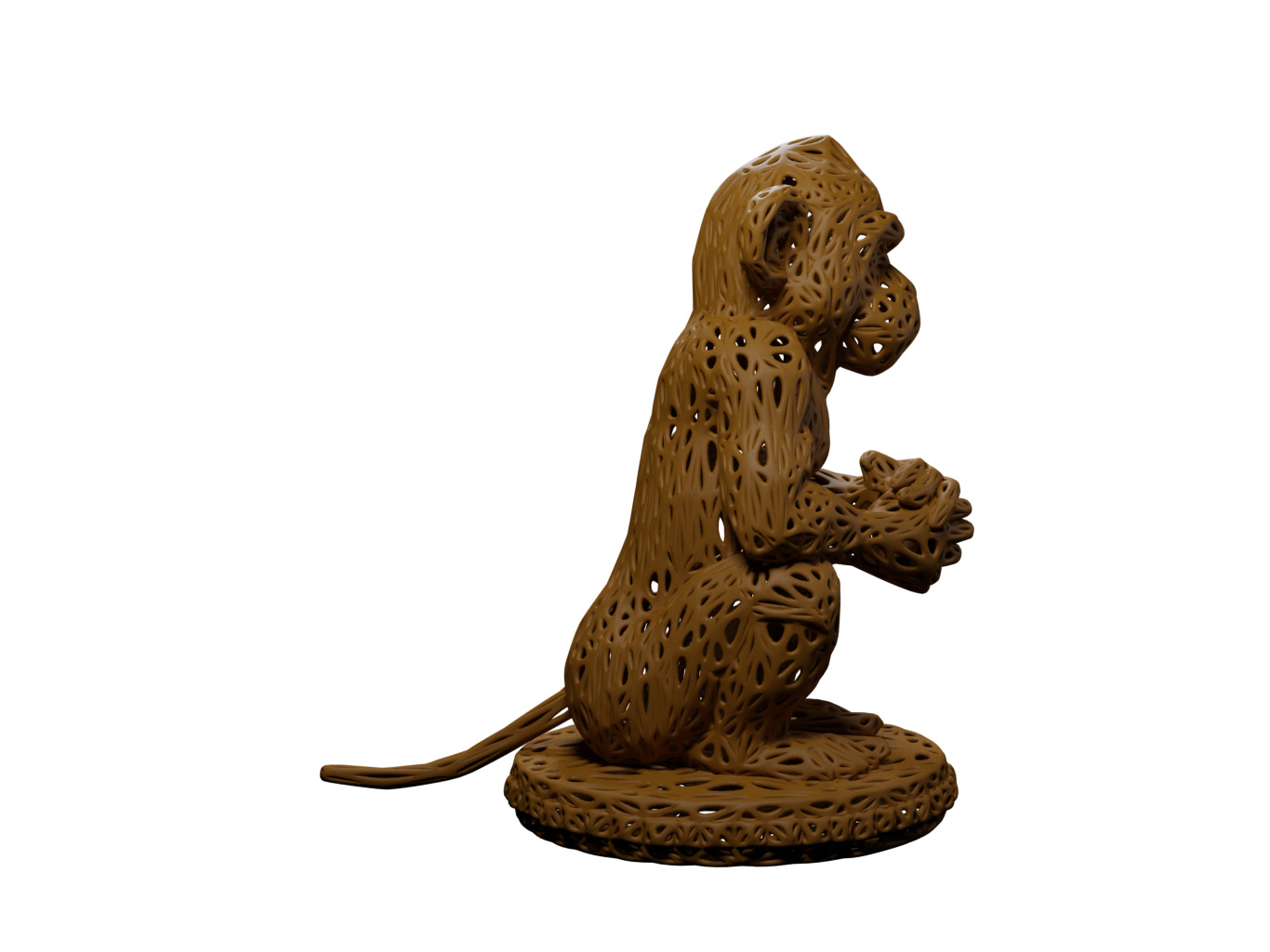 Monkey Voronoi Style 3D print model_2