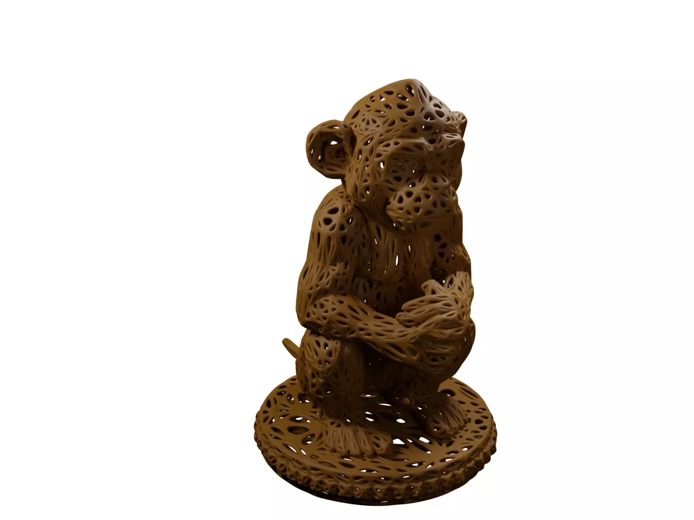 Monkey Voronoi Style 3D print model_0