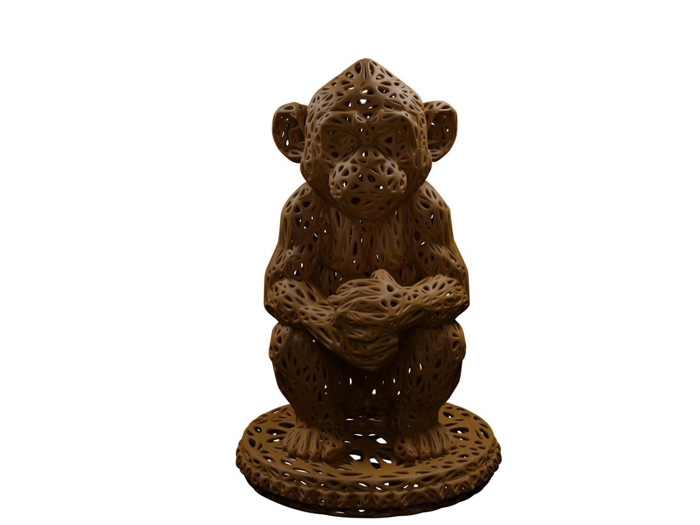 Monkey Voronoi Style 3D print model_1