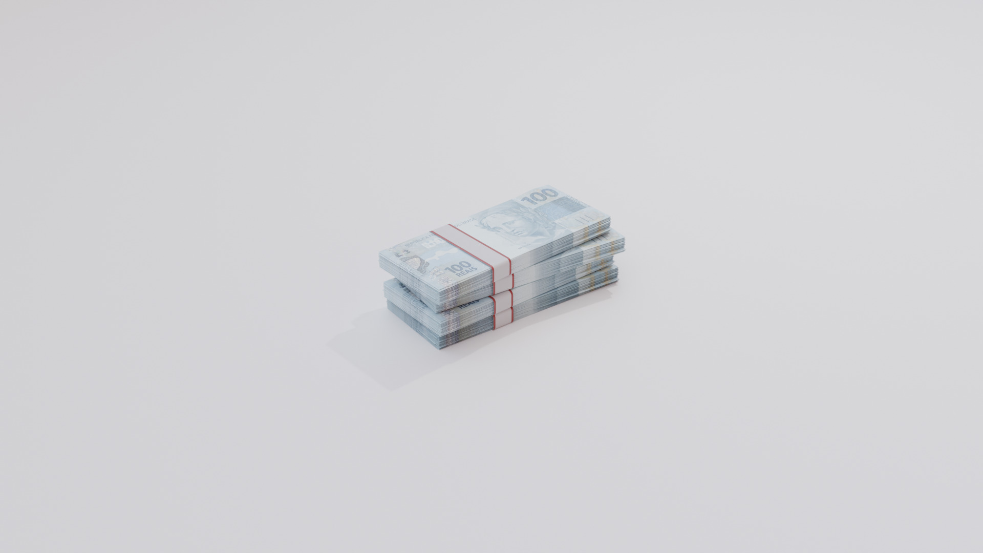 100 Brazil Brazilian Real Currency Low-poly 3D model_5