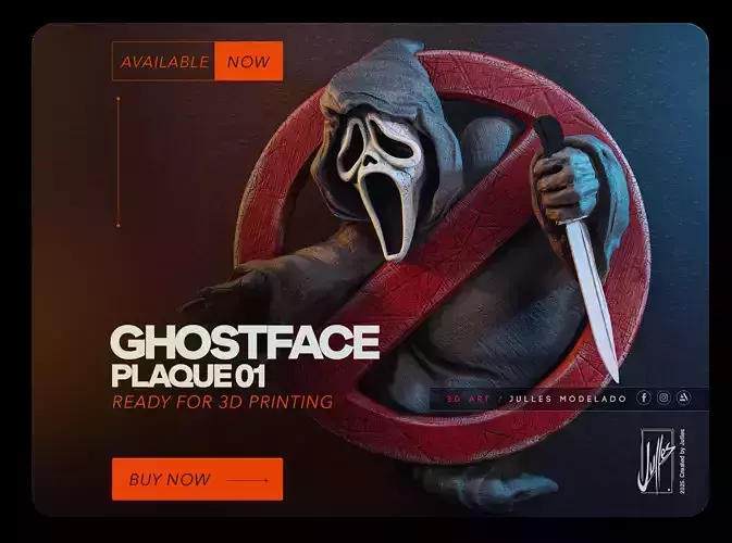 Ghostface Plaque 01 3D print model