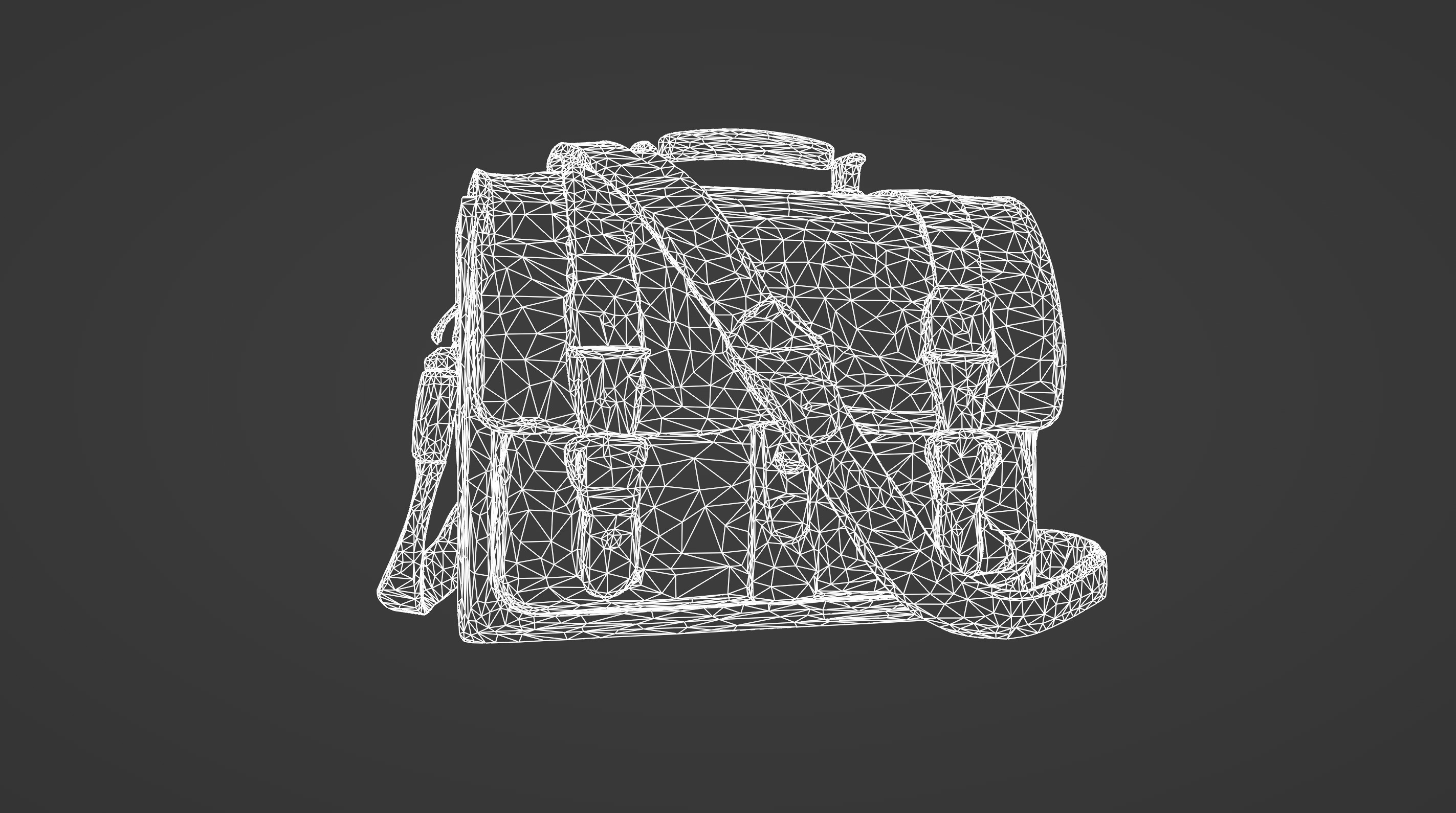 Vintage Leather Satchel with Buckle Detailing  3D Model 3D model_9