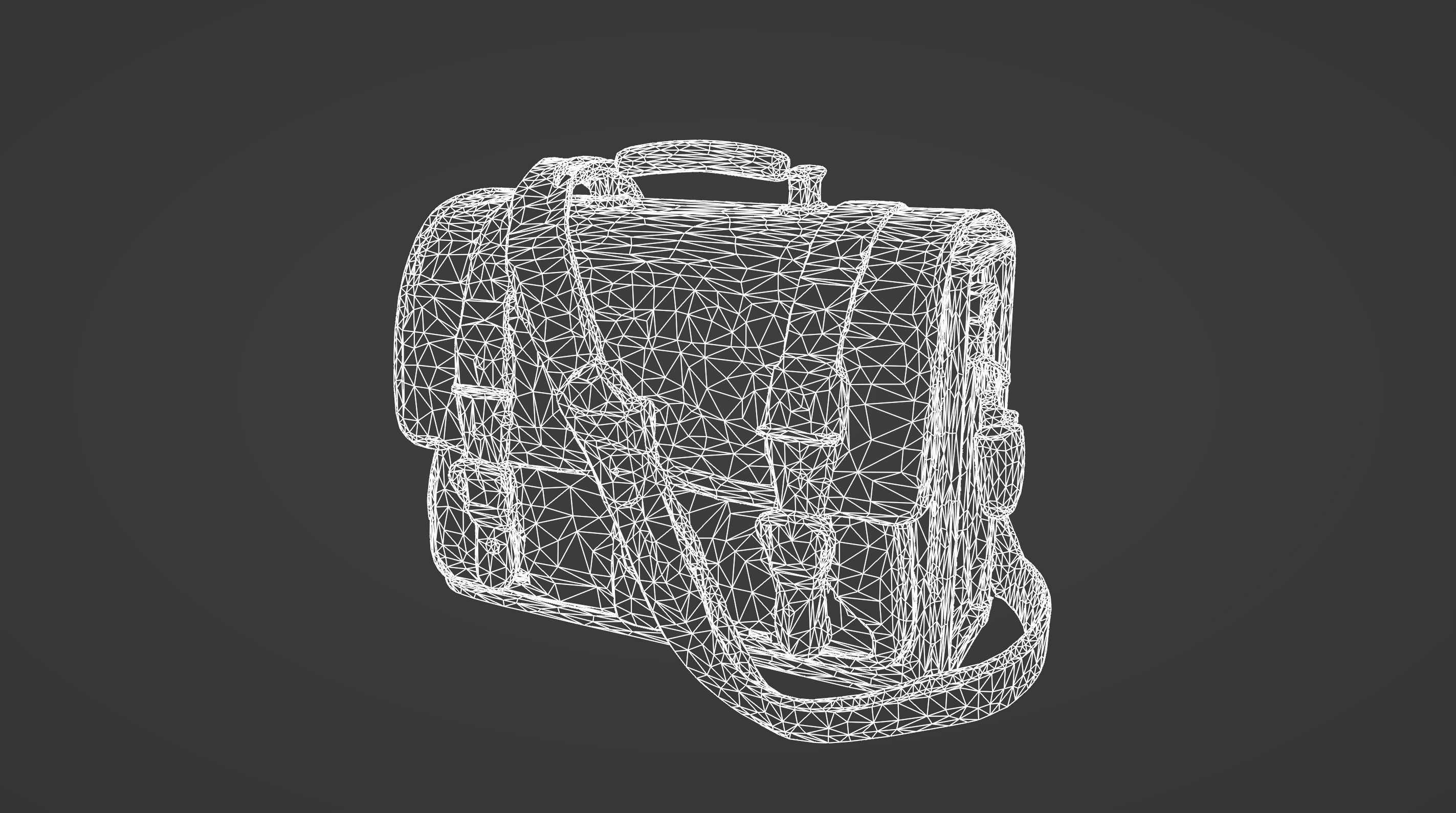 Vintage Leather Satchel with Buckle Detailing  3D Model 3D model_5