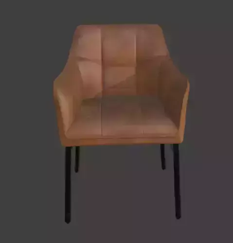 Brown Leather Chair Game-Ready with PBR And Shaded Textures