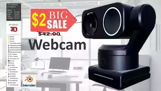 Professional Grade 3D Webcam Model 