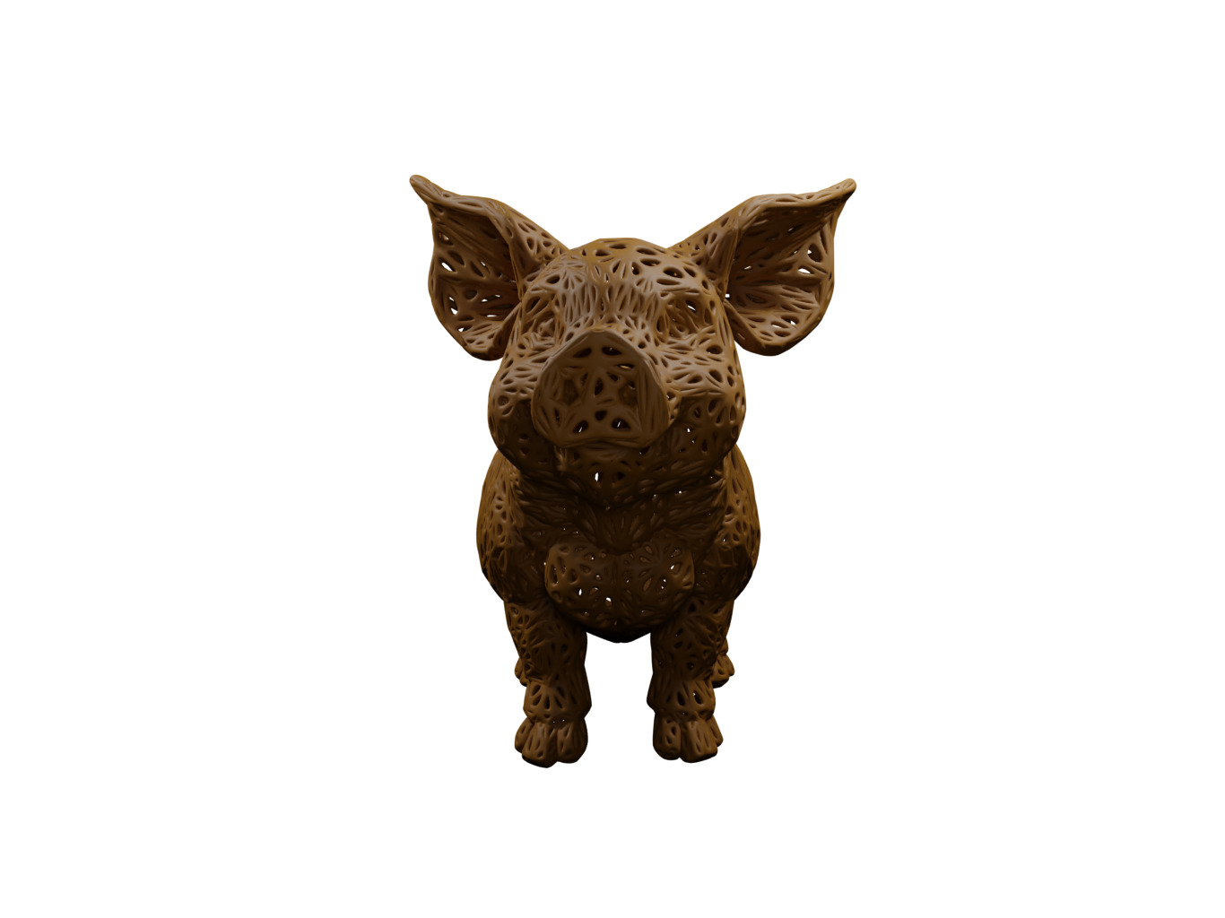 Pig Voronoi Style 3D print model_1