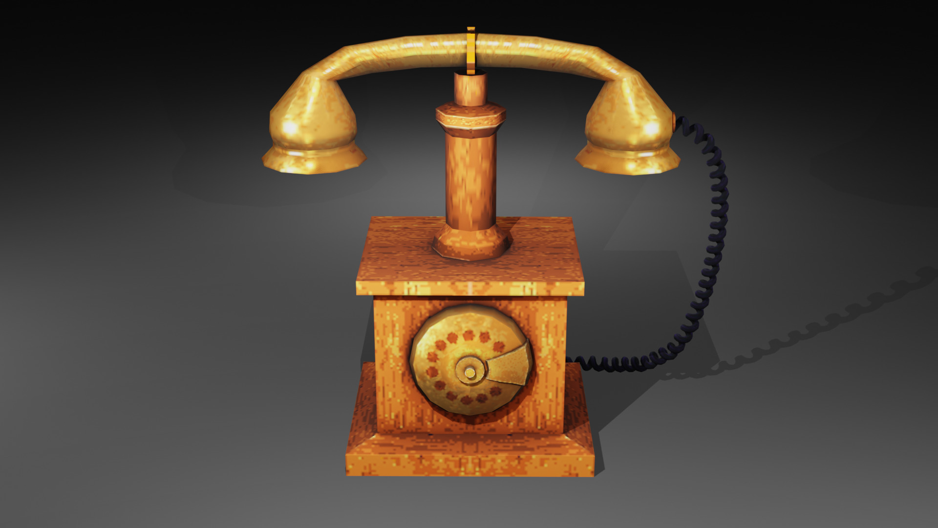 Vintage Telephone Low-poly 3D model Low-poly 3D model_7