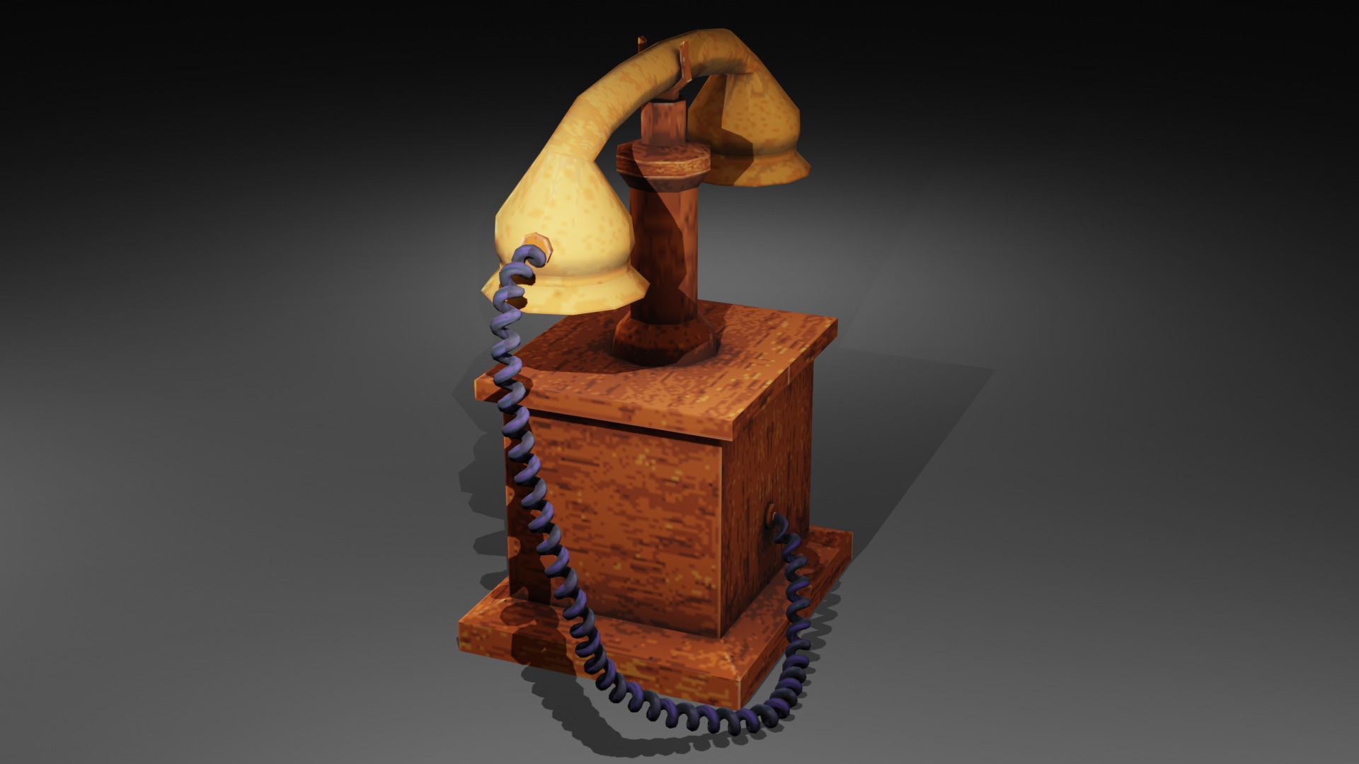 Vintage Telephone Low-poly 3D model Low-poly 3D model_5