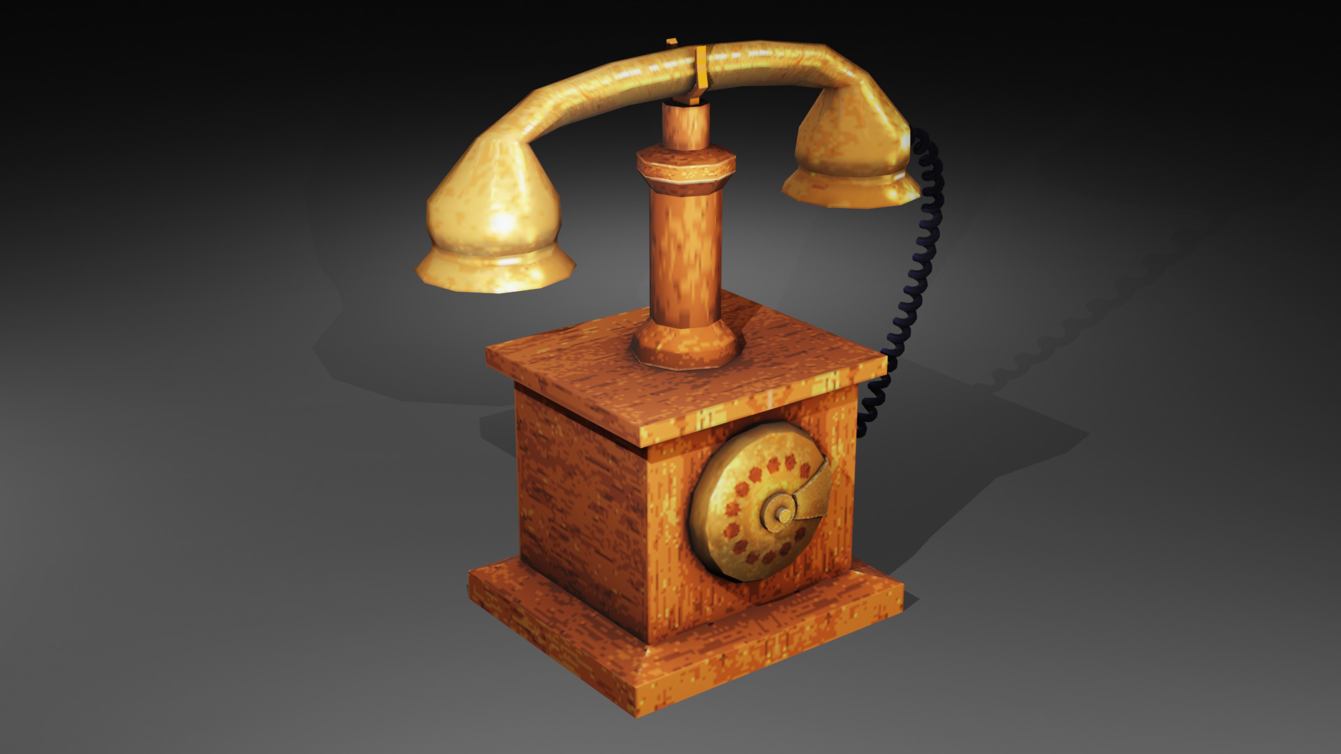 Vintage Telephone Low-poly 3D model Low-poly 3D model_2