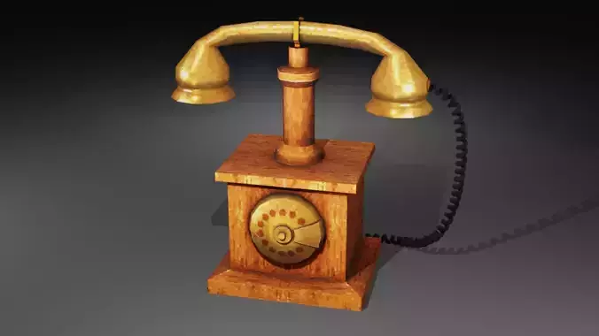 Vintage Telephone Low-poly 3D model